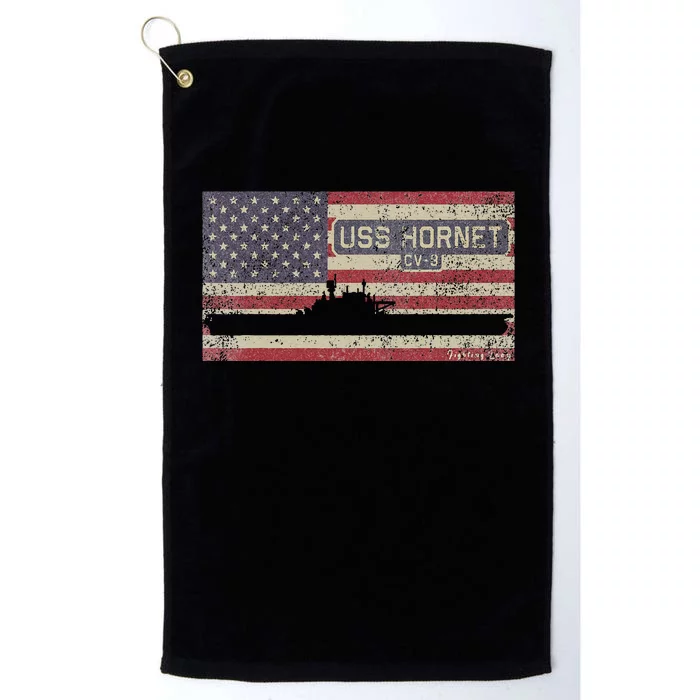 Uss Hornet Cv8 Ww2 Aircraft Carrier Usa American Flag Platinum Collection Golf Towel