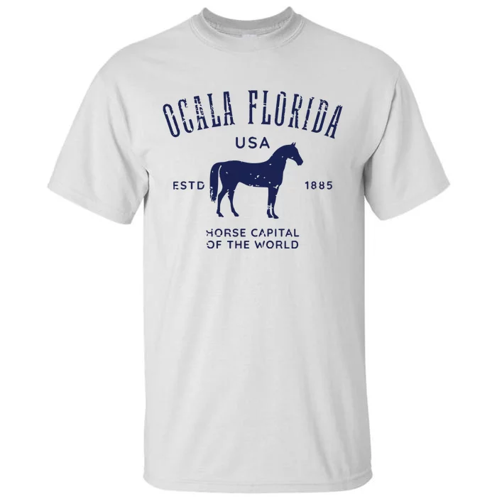 USA Horse Capital Distressed Equestrian Design Tall T-Shirt