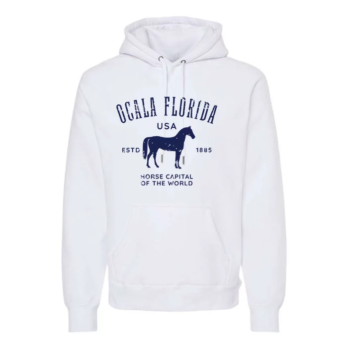 USA Horse Capital Distressed Equestrian Design Premium Hoodie