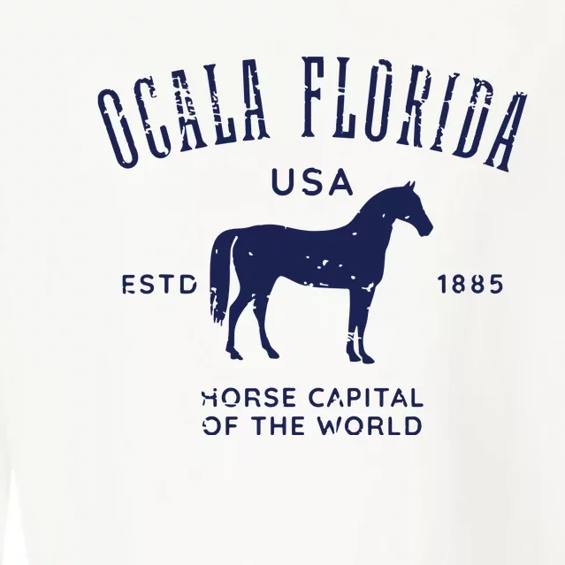 USA Horse Capital Distressed Equestrian Design Cropped Pullover Crew