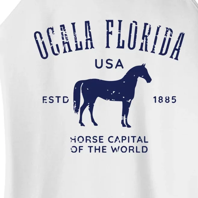 USA Horse Capital Distressed Equestrian Design Women’s Perfect Tri Rocker Tank