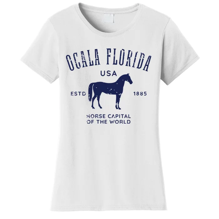 USA Horse Capital Distressed Equestrian Design Women's T-Shirt