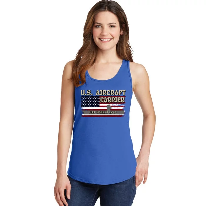 Uss Hornet Cvgift8 Aircraft Carrier Veterans Day Fathers Day Gift Ladies Essential Tank