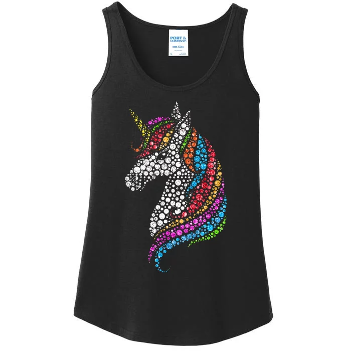 Unicorn Happy Dot Day Ladies Essential Tank