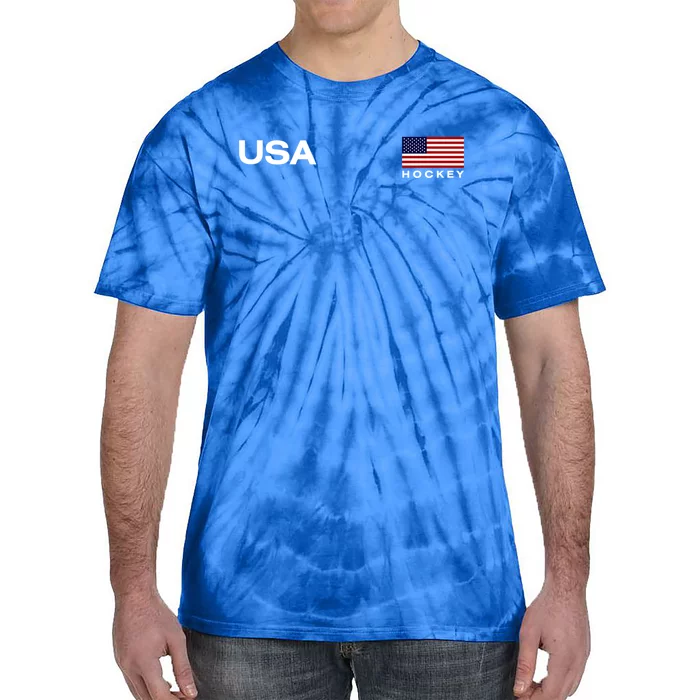 Usa Hockey Flag Gift Tie-Dye T-Shirt