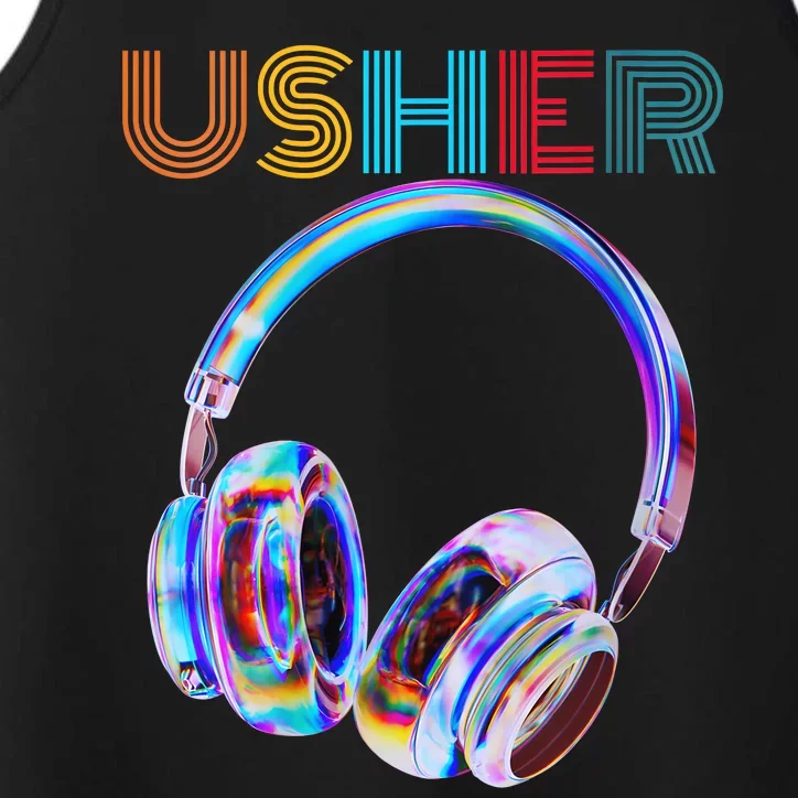 Usher Hiphop Fan Real Music Headphone Design Performance Tank