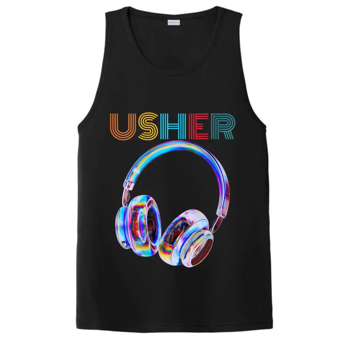 Usher Hiphop Fan Real Music Headphone Design Performance Tank