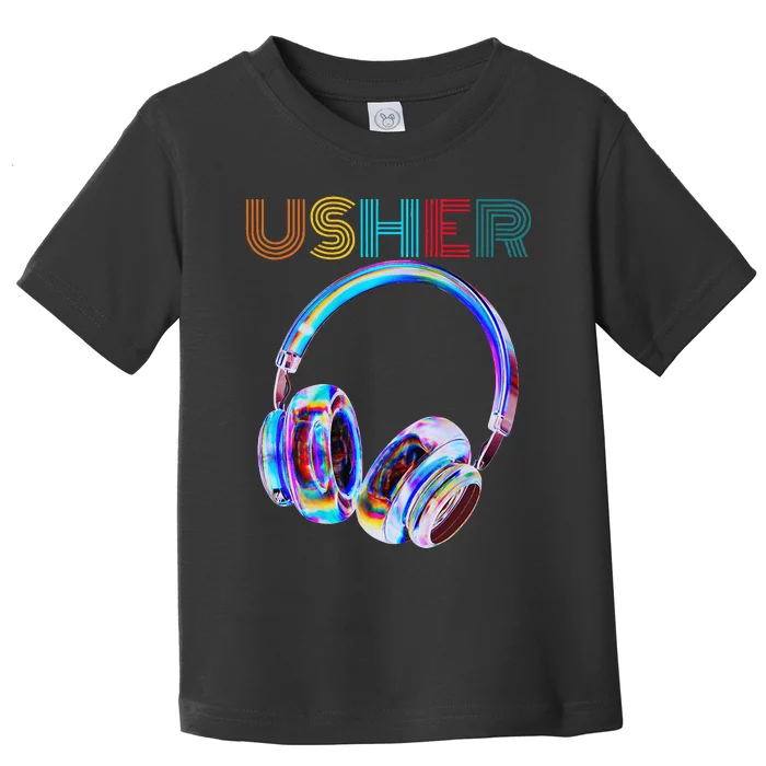 U.S.H.E.R Hiphop Fan Music Headphone Vintage Design Toddler T-Shirt