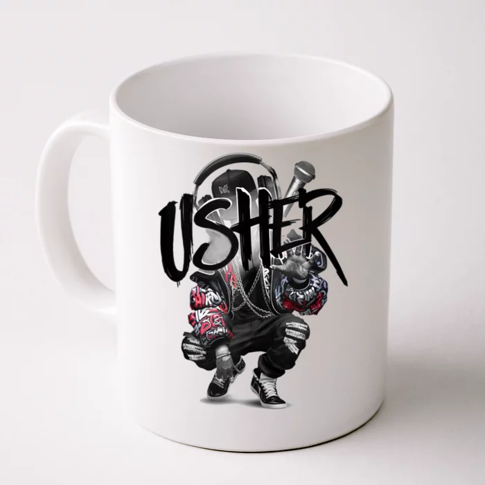 Usher Hiphop Fan Real Music Front & Back Coffee Mug