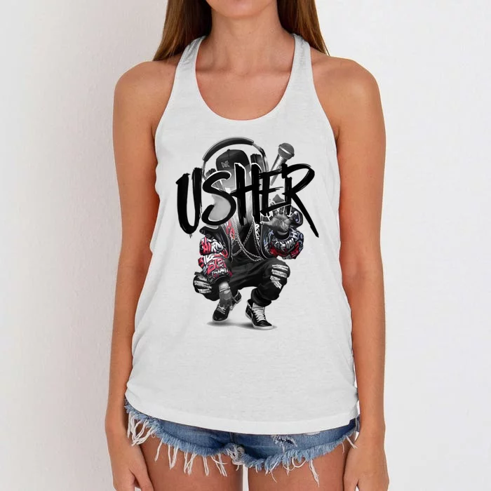 Usher Hiphop Fan Real Music Women's Knotted Racerback Tank