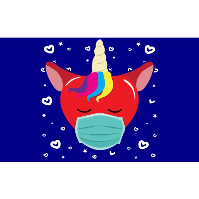 Unicorn Heart Face Mask Valentines Day Gift Funny Gift Bumper Sticker