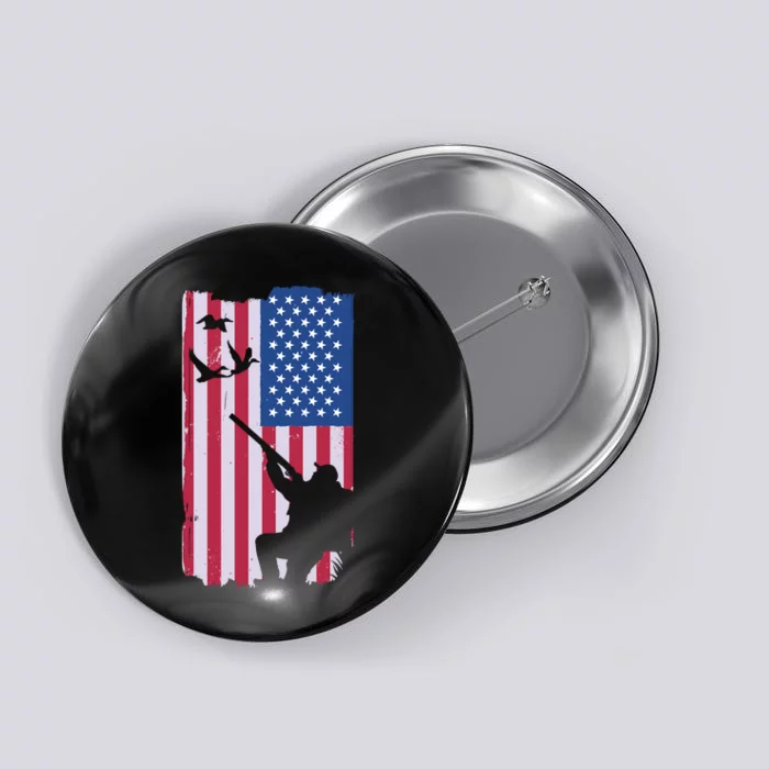 USA Hunting Flag Button