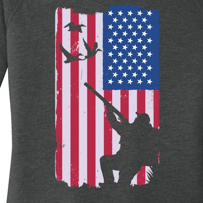 USA Hunting Flag Women's Perfect Tri Tunic Long Sleeve Shirt