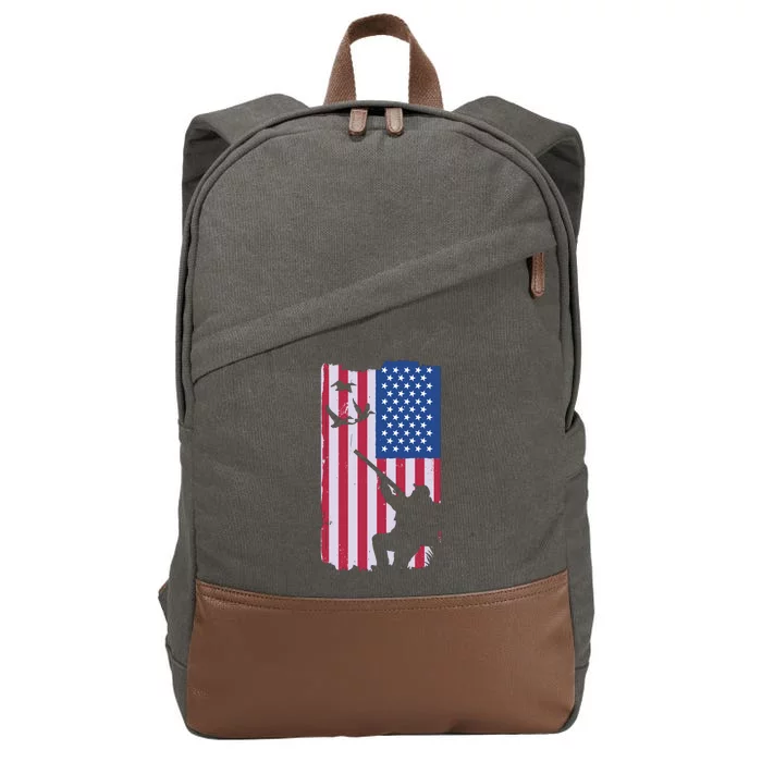 USA Hunting Flag Cotton Canvas Backpack