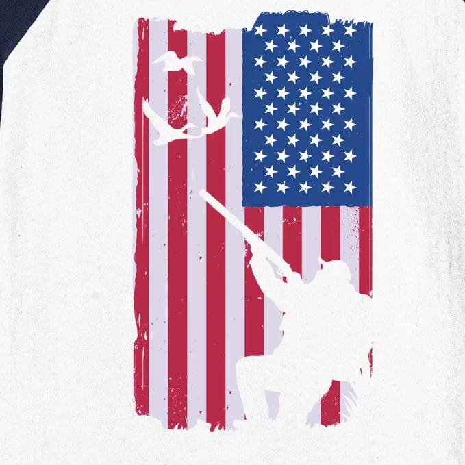 USA Hunting Flag Baseball Sleeve Shirt