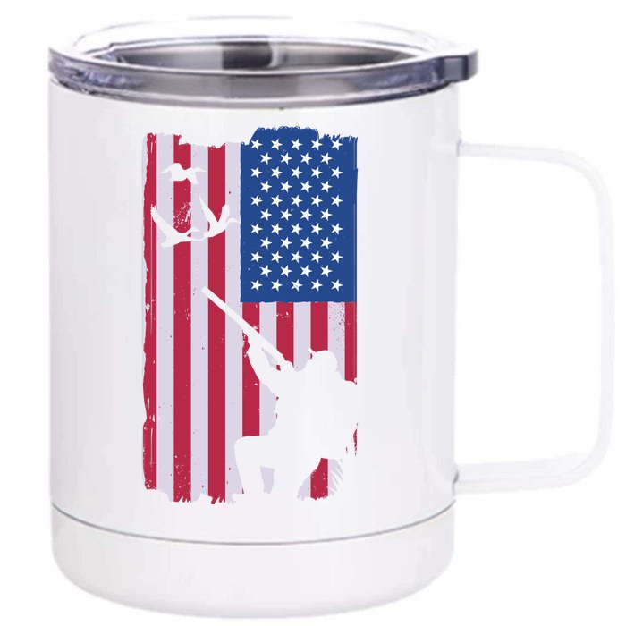 USA Hunting Flag Front & Back 12oz Stainless Steel Tumbler Cup