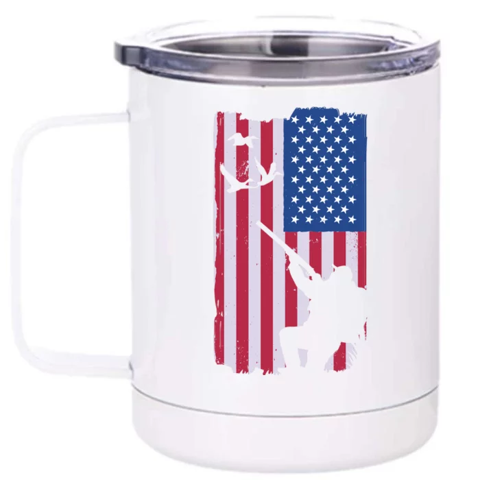 USA Hunting Flag Front & Back 12oz Stainless Steel Tumbler Cup