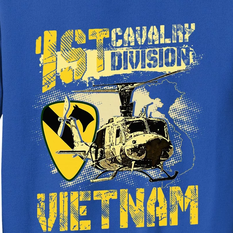 Uh1 Huey Helicopter 1st Cavalry Division Vietnam Veteran Tall Sweatshirt