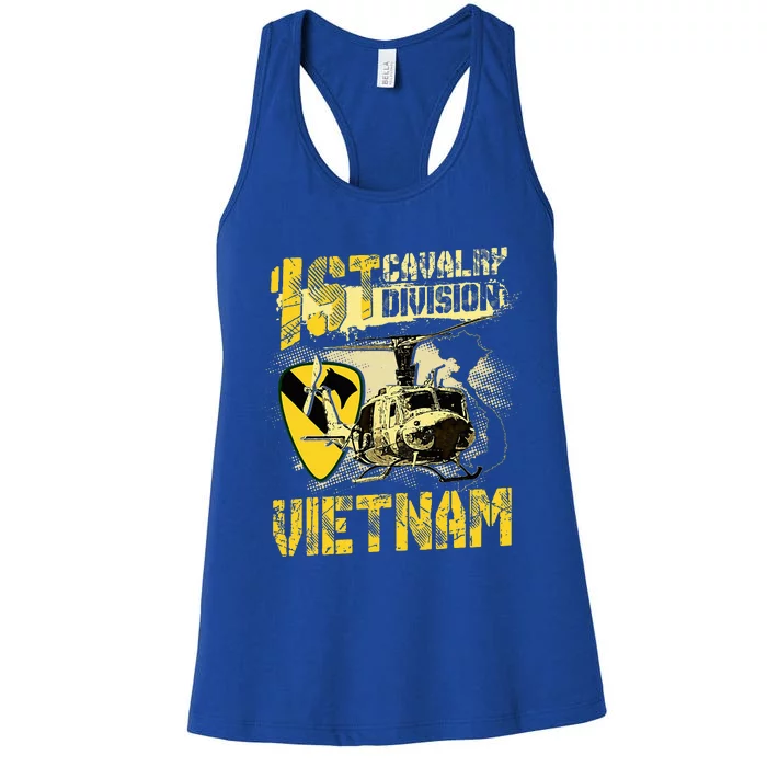 Uh1 Huey Helicopter 1st Cavalry Division Vietnam Veteran Women's Racerback Tank