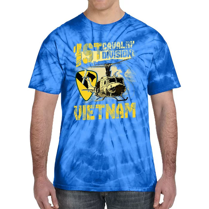 Uh1 Huey Helicopter 1st Cavalry Division Vietnam Veteran Tie-Dye T-Shirt