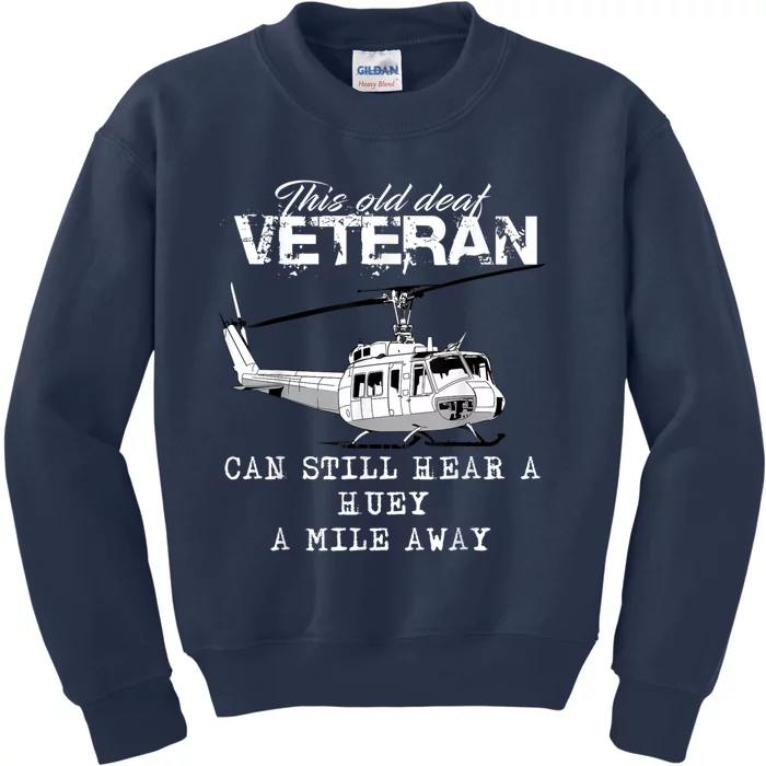 Uh1 Huey Helicopter Army Aviationveteran Kids Sweatshirt