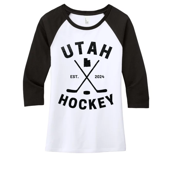 Utah Hockey Hockey In Utah Women's Tri-Blend 3/4-Sleeve Raglan Shirt