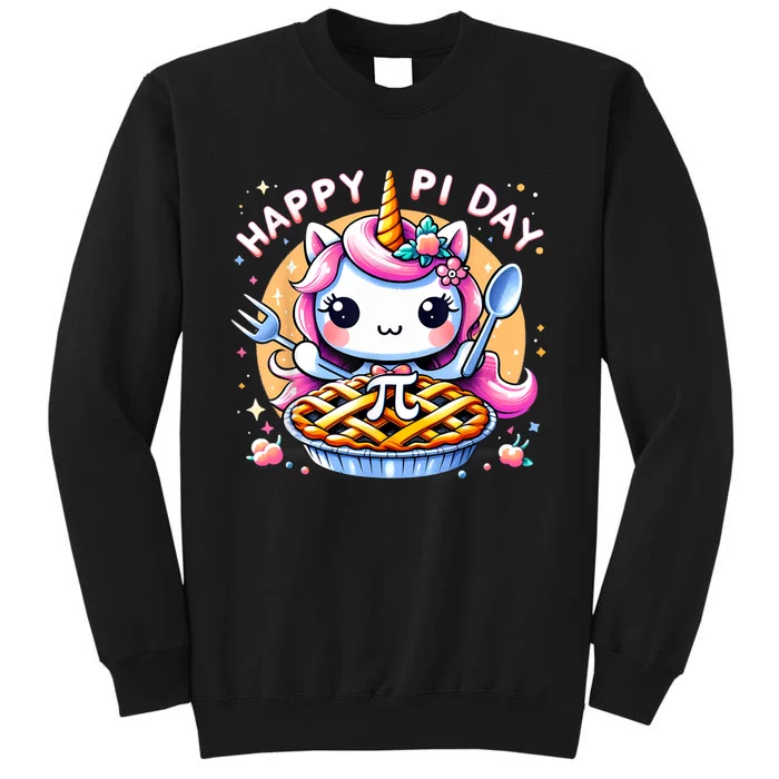 Unicorn Happy Pi Day Spiral Pi Math Funny Pi Day 3.14 Tall Sweatshirt