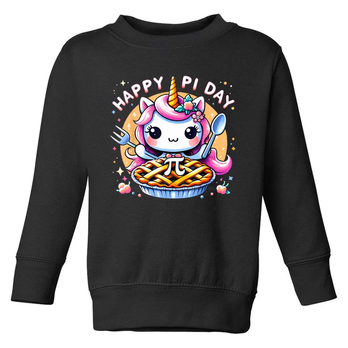 Unicorn Happy Pi Day Spiral Pi Math Funny Pi Day 3.14 Toddler Sweatshirt