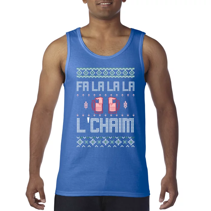 Ugly Hanukkah Party Funny Xmas Chrismukkah LChaim Funny Gift Tank Top