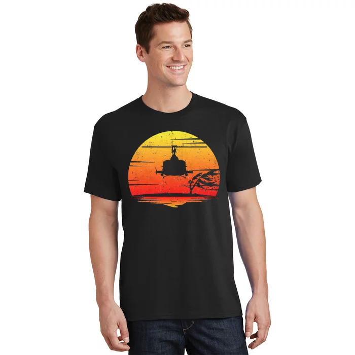 Uh1 Huey Retro Helicopter Vintage Style Vietnam Chopper T-Shirt