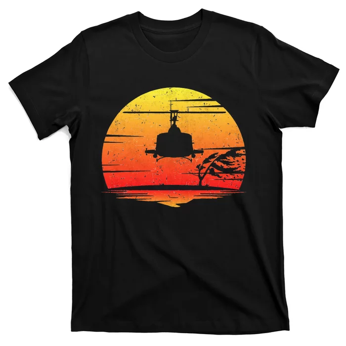 Uh1 Huey Retro Helicopter Vintage Style Vietnam Chopper T-Shirt