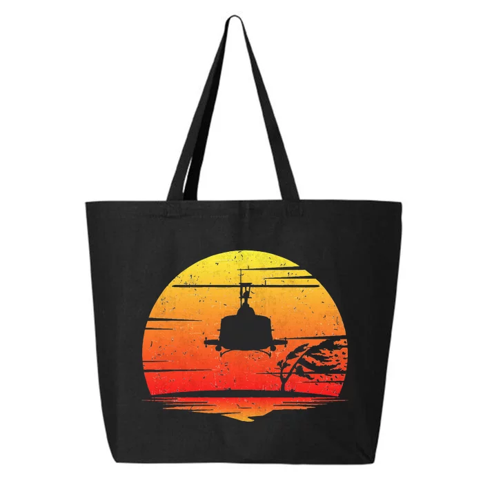 Uh1 Huey Retro Helicopter Vintage Style Vietnam Chopper 25L Jumbo Tote