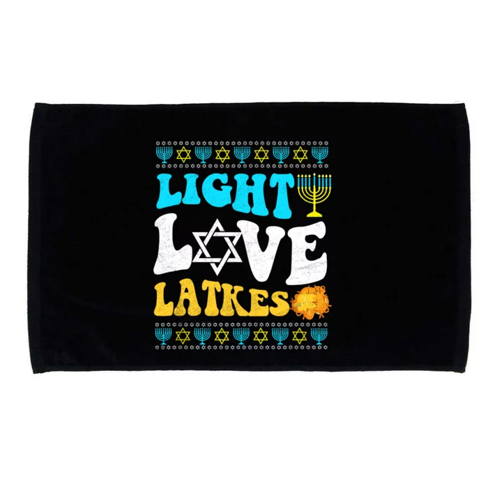 Ugly Hanukkah Sweater - Light Love Latkes Chanukah Jewish Microfiber Hand Towel