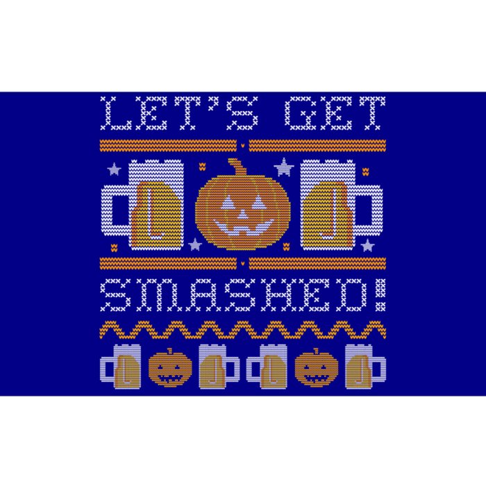 Ugly Halloween Sweater Beer Pumpkin LetS Get Smashed Great Gift Bumper Sticker