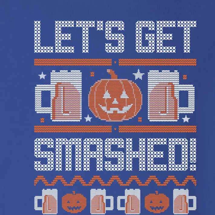 Ugly Halloween Sweater Pumpkin Jackolantern Lets Get Smashed Gift Toddler Long Sleeve Shirt