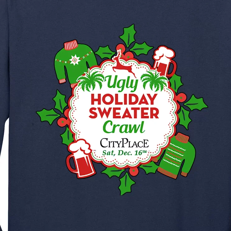 Ugly Holiday Sweater Crawl Cityplace Ugly Christmas Tall Long Sleeve T-Shirt