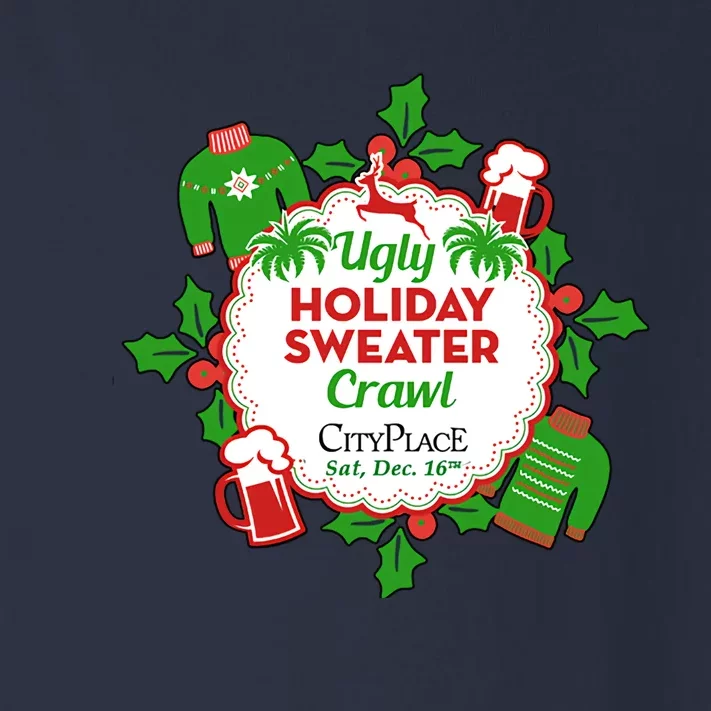 Ugly Holiday Sweater Crawl Cityplace Ugly Christmas Toddler Long Sleeve Shirt