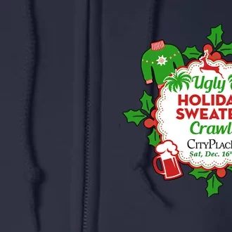 Ugly Holiday Sweater Crawl Cityplace Ugly Christmas Full Zip Hoodie