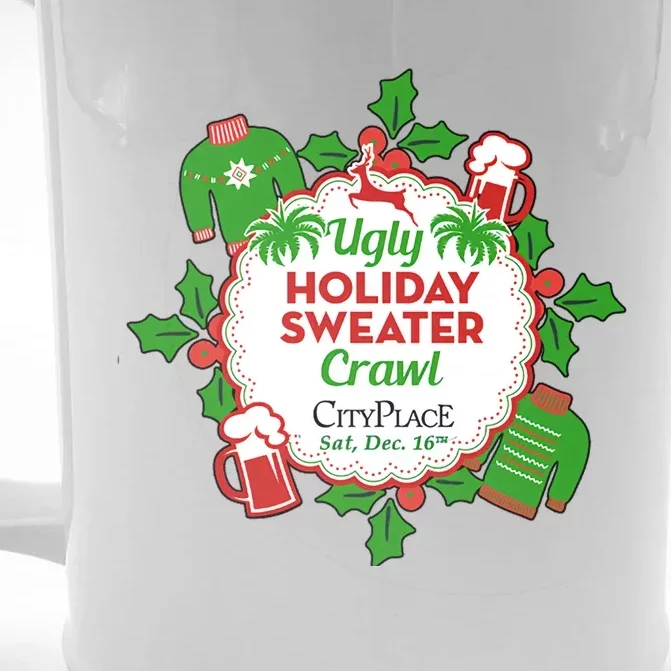 Ugly Holiday Sweater Crawl Cityplace Ugly Christmas Front & Back Beer Stein