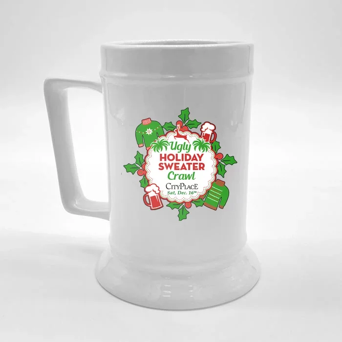 Ugly Holiday Sweater Crawl Cityplace Ugly Christmas Front & Back Beer Stein