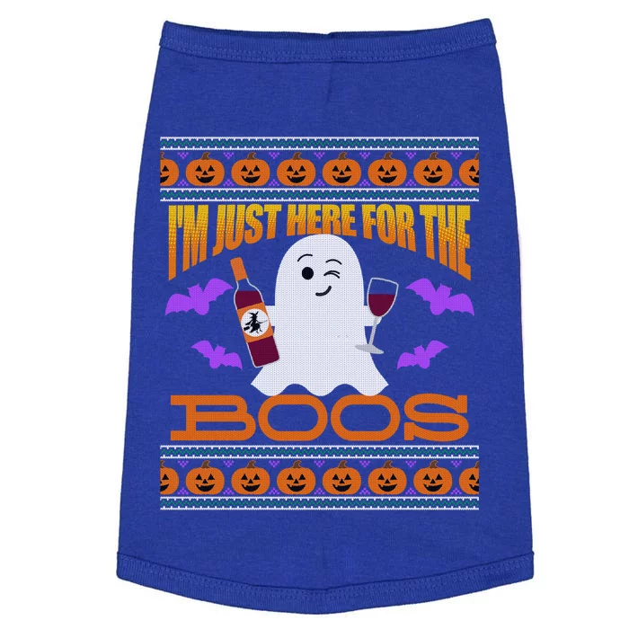 Ugly Halloween Sweater Style Wine Im Just Here For The Boos Great Gift Doggie Tank