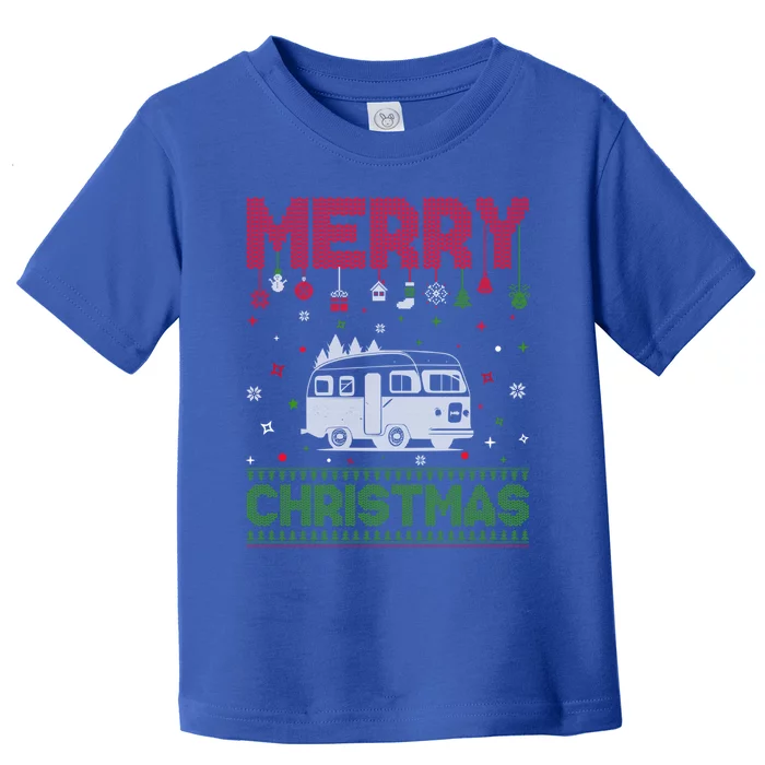 Ugly Holiday Sweater Christmas Funny Camper Graphic Gift Toddler T-Shirt