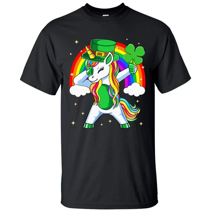 Unicorn Happy St Patricks Day Irish Rainbow Shamrock Tall T-Shirt