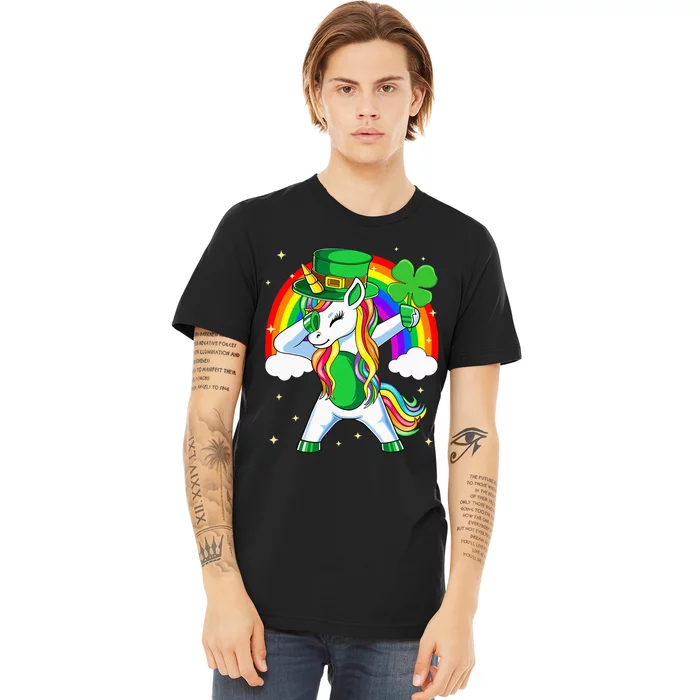 Unicorn Happy St Patricks Day Irish Rainbow Shamrock Premium T-Shirt