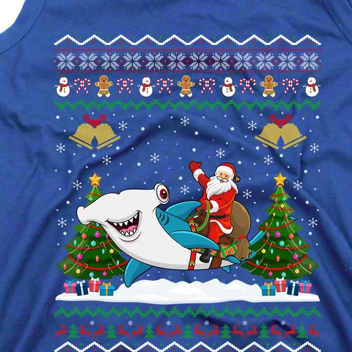 Ugly Hammerhead Shark Xmas Gift Santa Riding Shark Christmas Gift Tank Top