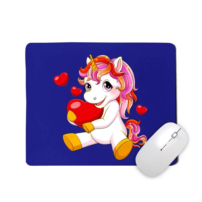 Unicorn Heart Valentines Day Cute Gift Mousepad