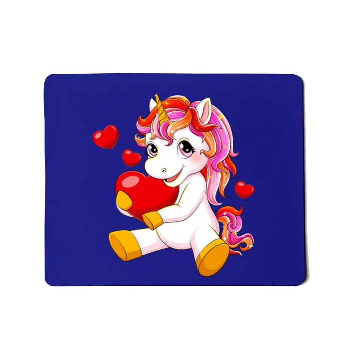 Unicorn Heart Valentines Day Cute Gift Mousepad