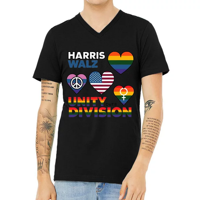 Unity Harris Walz For A United America V-Neck T-Shirt