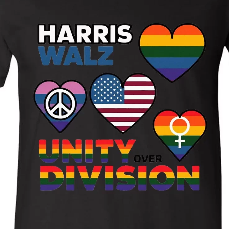 Unity Harris Walz For A United America V-Neck T-Shirt