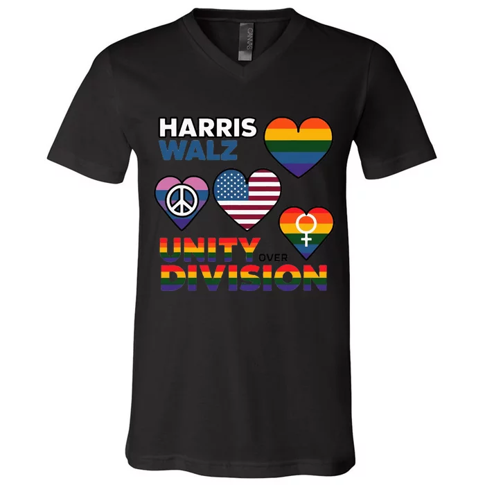 Unity Harris Walz For A United America V-Neck T-Shirt